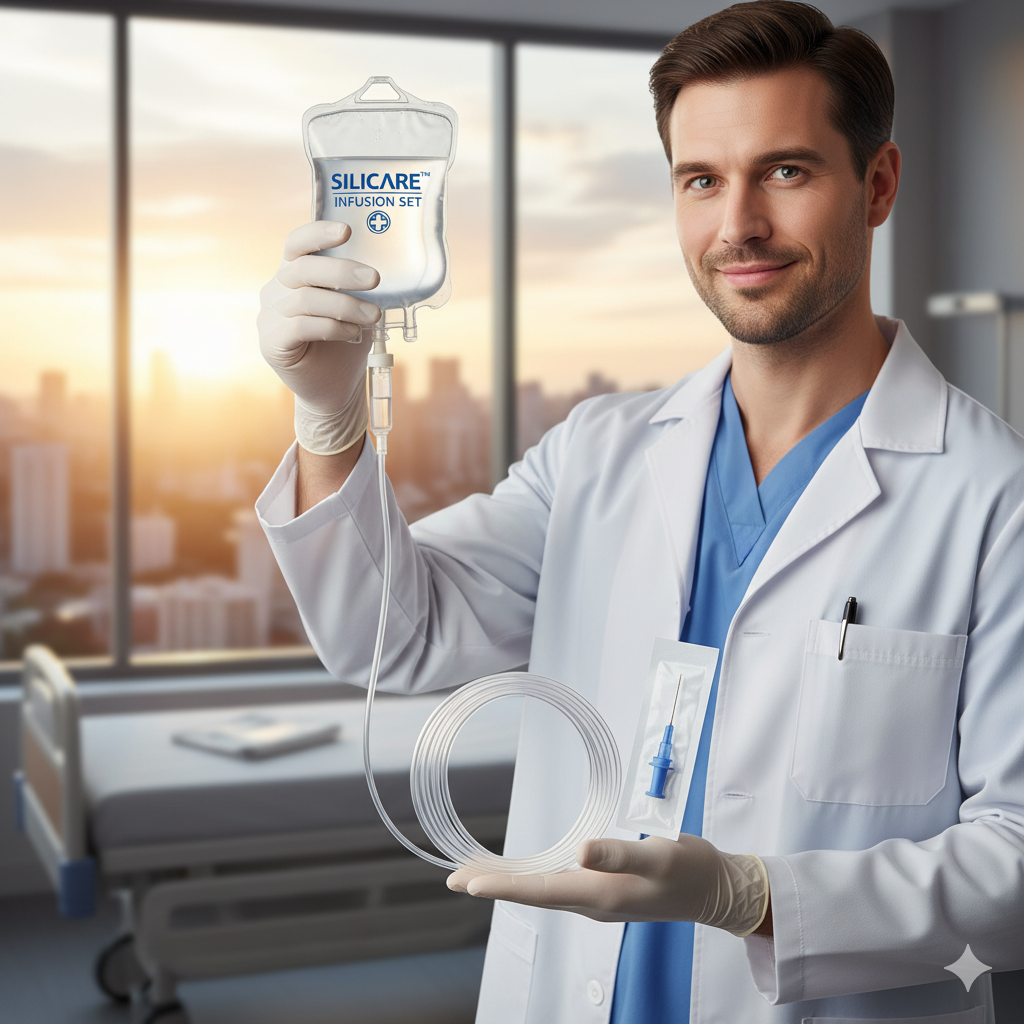 High Quality Disposable IV Silicon Infusion Set with Needle