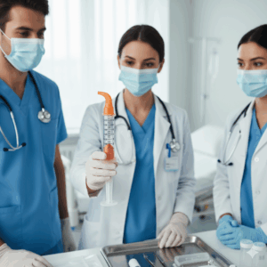 Orange Cap Disposable Insulin Syringe