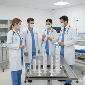 Professional Three Part Luer Lock Syringe Without Needle