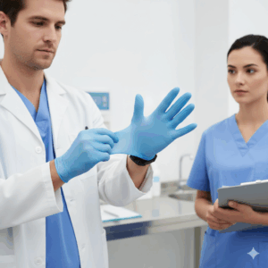 Reliable Blue Disposable Medical Examination Nitrile Gloves