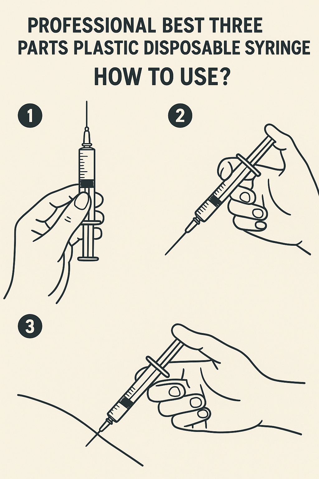 how to use professional best three parts plastic disposable syringe 1