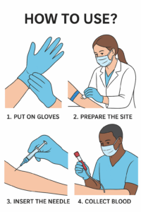 how to use professional disposable safety blood collection needle 1