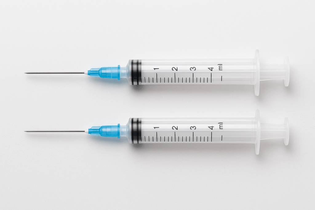 how to use professional plastic sterile 2 part syringes with needle 1