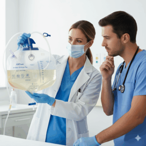 High Quality Plastic 2000ml Transparent Male Urine Bag