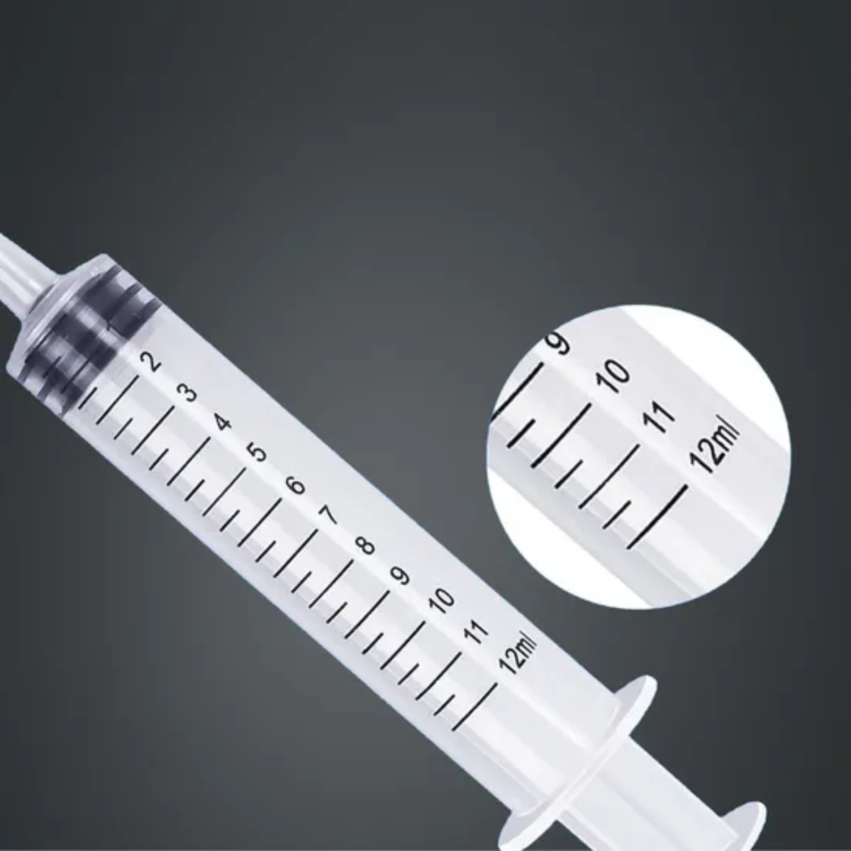 Professional Plastic 12ml Disposable Syringe with Curved Tip - Image 4