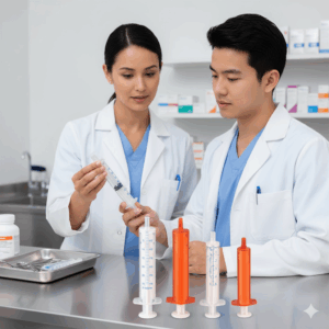 Professional High Quality Plastic 25mg Amber Syringes